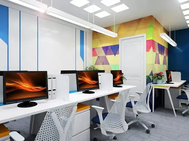 Mẫu Thiết Kế Văn Phòng 40m2 Sử Dụng Màu Sắc Tươi Sáng