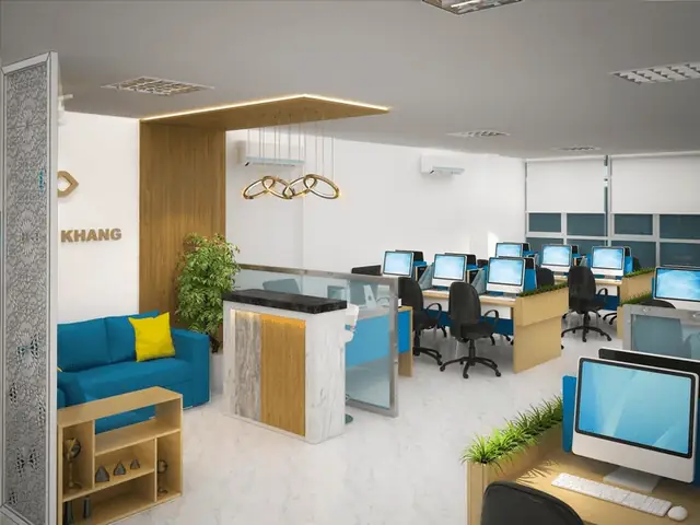 Mẫu Thiết Kế Văn Phòng 40m2 Sử Dụng Màu Sắc Tươi Sáng