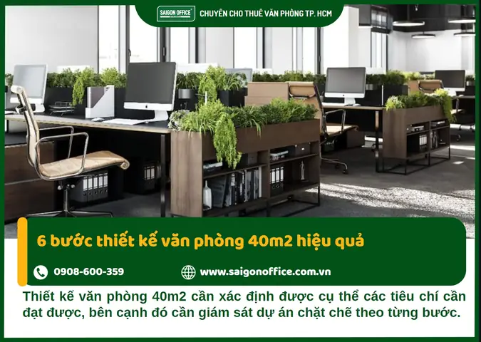 Bước Thiết Kế Văn Phòng 40m2 Hiệu Quả