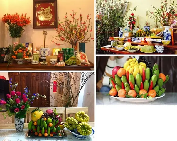Trang Trí Bàn Thờ Tổ Tiên Và Bày Mâm Ngũ Quả Ngày Tết