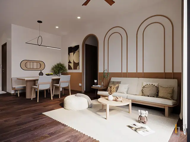 Trang Trí Phòng Khách Nhà Ống 3m Theo Phong Cách Japandi Trang Trí Phòng Khách Nhà Ống 3m Theo Phong Cách Japandi