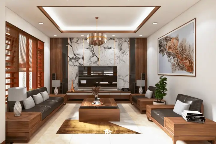 Không Gian Phòng Khách Gỗ Thẩm Mỹ