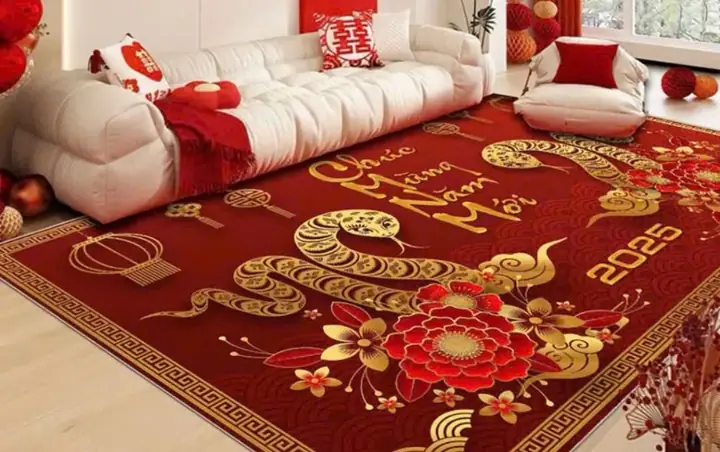 12. Sử Dụng Thảm Trải Sàn Để Trang Trí Phòng Khách