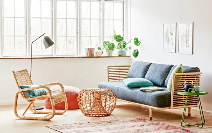 19. Trang Trí Phòng Khách Với Nội Thất Mây Tre