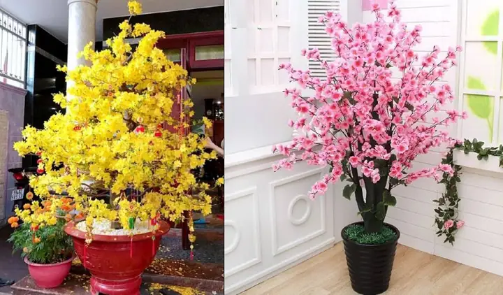 10. Trang Trí Đơn Giản Bằng Hoa Mai, Hoa Đào
