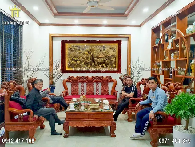 Thông Tin Chi Tiết Sản Phẩm: Tranh Đồng Quê Bằng Đồng Mạ Vàng Cao Cấp.