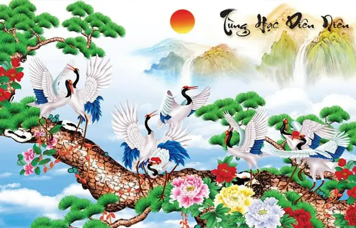 Tranh Tùng Hạc Diên Niên