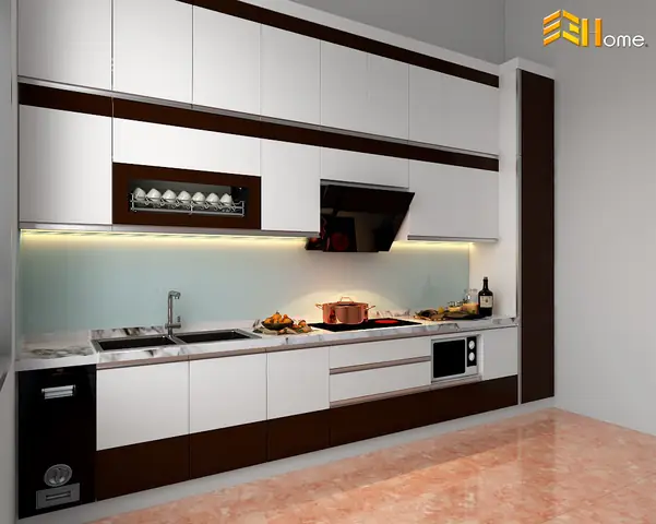 Tủ Bếp Chữ I Đẹp Mắt Cho Nhà Chung Cư Của Chị Ánh - Quận 1