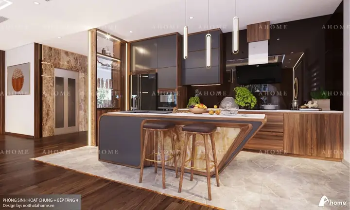 Tủ Bếp Gỗ Walnut