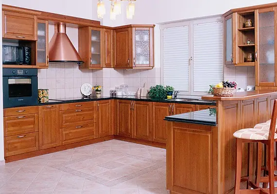 Tủ Bếp Treo Tường Bằng Gỗ Với Thiết Kế Hình Chữ G Hiện Đại Tủ Bếp Treo Tường Bằng Gỗ Với Thiết Kế Hình Chữ G Hiện Đại