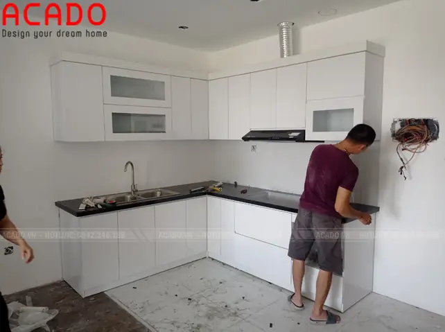 Một Số Hình Ảnh Quá Trình Lắp Đăt Tủ Bếp Tại Chung Cư Việt Hưng – Long Biên