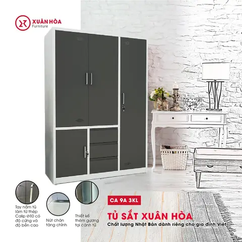 Mẫu Tủ Quần Áo Ca-9a-3kl Có Thiết Kế Hiện Đại, Màu Sắc Trang Nhã Phù Hợp Với Nội Thất Và Nhu Cầu Sử Dụng Của Các Gia Đình Việt