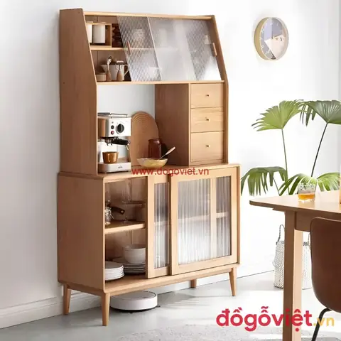Tủ Chén Gỗ Tự Nhiên Dáng Đứng