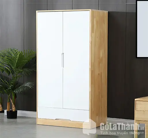 Tủ Gỗ Thấp Đựng Quần Áo Tay Nắm Vát Âm