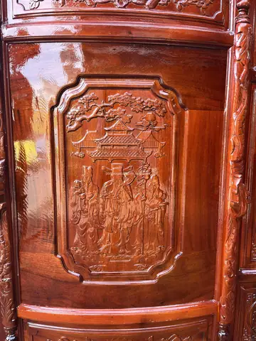 Tủ Thờ Gỗ Tràm Chạm Tam Đa