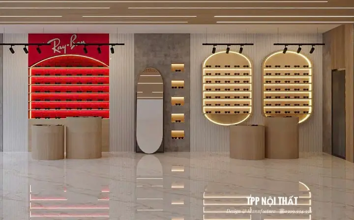 Tpp Nội Thất Chuyên Thiết Kế Thi Công Nhận Đóng Tủ Quầy Kệ Gỗ-kính-nhôm Trưng Bày Cửa Hàng Kính Mắt Thời Trang