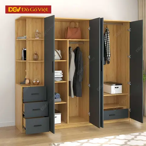 Tủ Quần Áo Bằng Gỗ Phối 2 Màu Hiện Đại Bền Đẹp Giá Tốt