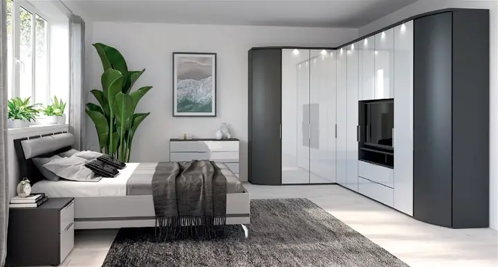 Tủ Quần Áo Kết Hợp Kệ Trang Trí Tivi