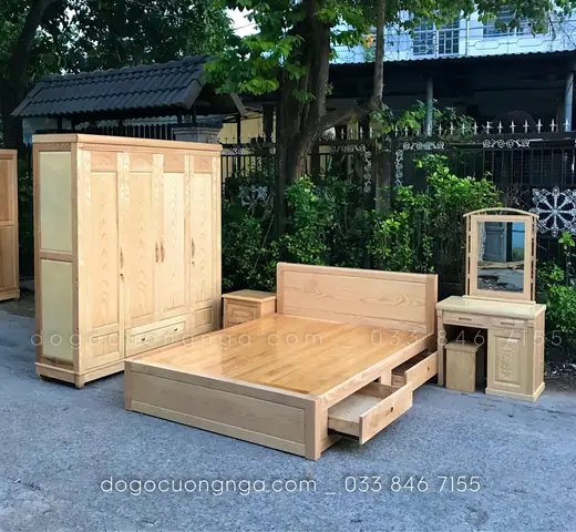 Tủ Quần Áo Gỗ Sồi Nga 3 Cánh Mẫu Đồng Tiền Đẹp