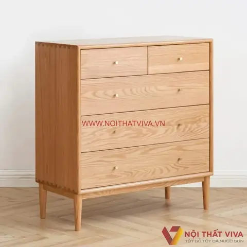 Thiết Kế Ấn Tượng Của Tủ Quần Áo Gỗ Sồi Tự Nhiên Nhiều Ngăn