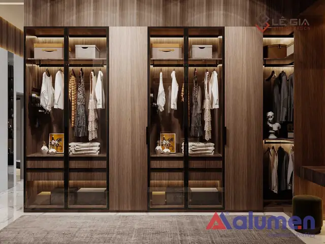 Tủ Quần Áo Nhôm Kính Vân Gỗ - Kết Hợp Hoàn Hảo Tủ Quần Áo Nhôm Kính Vân Gỗ - Kết Hợp Hoàn Hảo