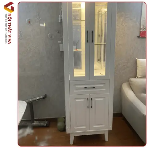 Tủ Trưng Bày Rượu Nhôm Kính