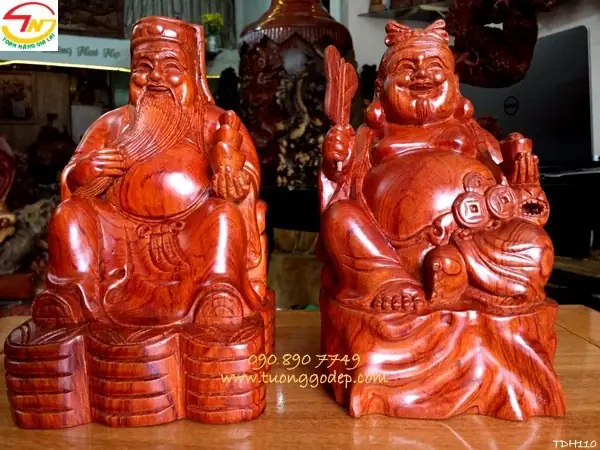 Tượng Thần Tài Ông Địa Bằng Gỗ Hương Tượng Thần Tài Ông Địa Bằng Gỗ Hương