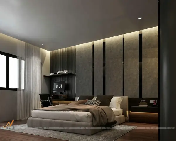 Ốp Tường Phòng Ngủ Cá Tính Theo Phong Cách Industrial