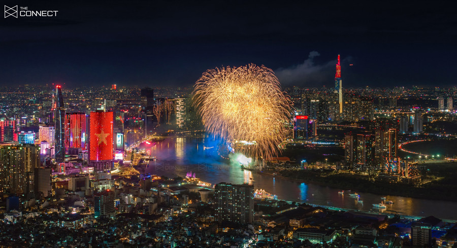 Vị trí bắn pháo hoa tại khu vực Thủ Thiêm, TP.HCM