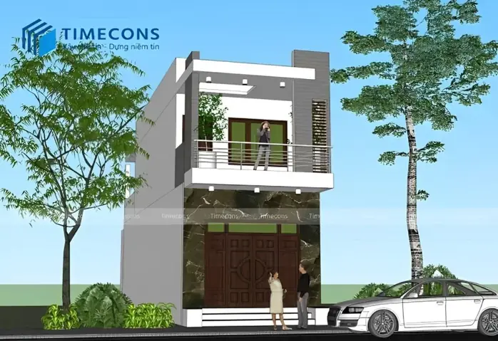 Nhà Ống 2 Tầng Với 200 Triệu Mái Bằng