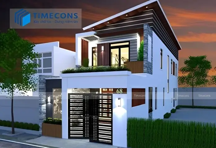 Nhà Ống 2 Tầng Với 200 Triệu Mái Lệch