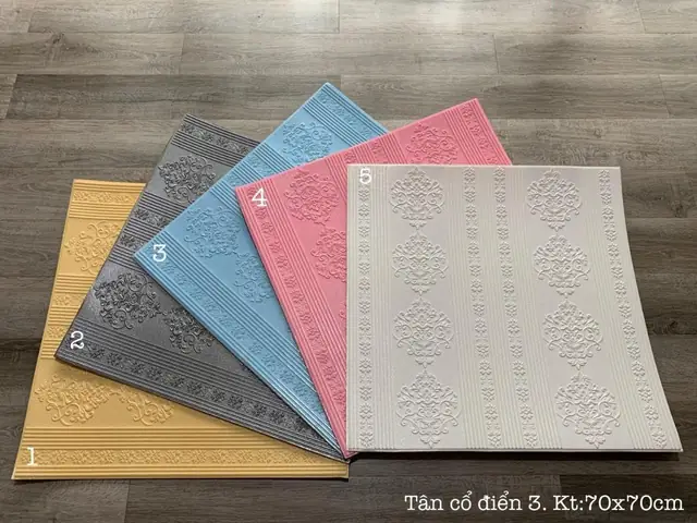 Trang Trí Phối Màu Xốp Dán Tường Phòng Ngủ