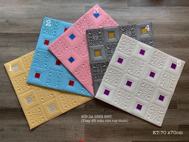 Trang Trí Phối Màu Xốp Dán Tường Phòng Ngủ