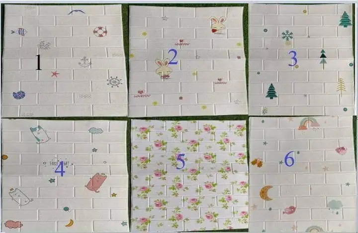 Trang Trí Phối Màu Xốp Dán Tường Phòng Ngủ