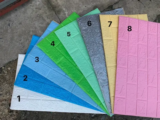 Trang Trí Phối Màu Xốp Dán Tường Phòng Ngủ