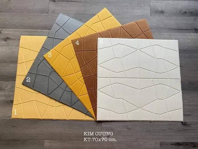 Trang Trí Phối Màu Xốp Dán Tường Phòng Ngủ