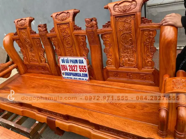 Ghế Dài Tần Thủy Hoàng Gỗ Hương Đá