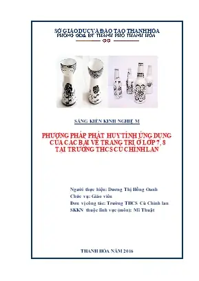 Skkn Phương Pháp Phát Huy Tính Ứng Dụng Của Các Bài Vẽ Trang Trí ...