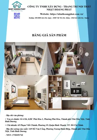 Bảng Giá Trang Trí Nội Thất - Nhật Hoàng Phát