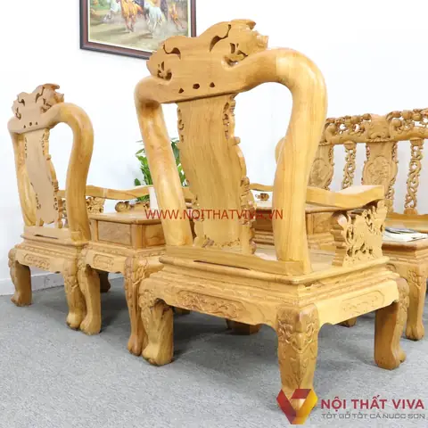 + Bộ Sa Lông Phòng Khách Nhỏtay 10 Gỗ Gõ Đỏ Chạm Đào