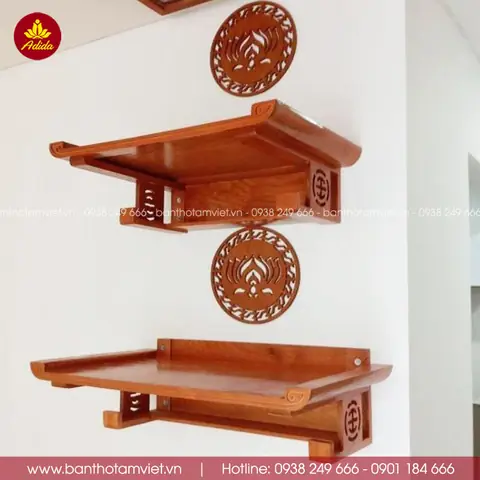 Mẫu Bàn Thờ Phật Và Gia Tiên Treo Tường