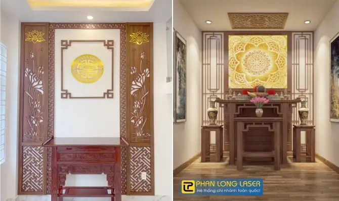 Mẫu Vách Ngăn Hoa Văn Họa Tiết 3d Gia Công Bằng Cnc Cho Gian Phòng Thờ