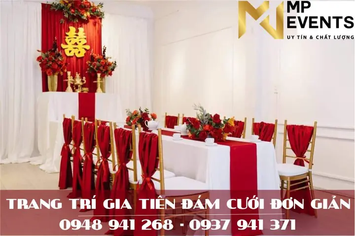 Dịch Vụ Trang Trí Gia Tiên Đám Cưới Đơn Giản Tông Trắng - Đỏ Dịch Vụ Trang Trí Gia Tiên Đám Cưới Đơn Giản Tông Trắng - Đỏ