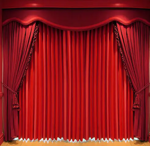 Rèm Nhung Màu Đỏ Trang Trí Sân Khấu Hội Trường