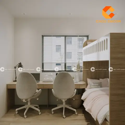 Chiêm Ngưỡng Top Các Mẫu Thiết Kế Phòng Học Cho 2 Bé Khoa Học, Tối Ưu Không Gian