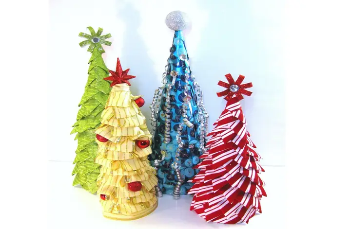 Làm Cây Thông Noel Bằng Ruy Băng