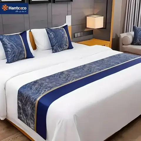 Tấm Trang Trí Giường Khách Sạn Đẹp, Sang Trọng [hỗ Trợ Thêu Logo]