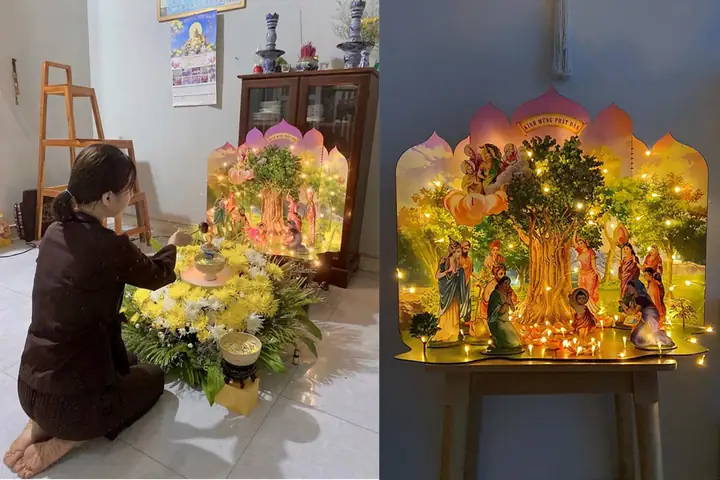 Trang Trí Lễ Tắm Phật Chỉn Chu Hơn Với Thiết Kế Mô Hình Vườn Lâm Tỳ Ni