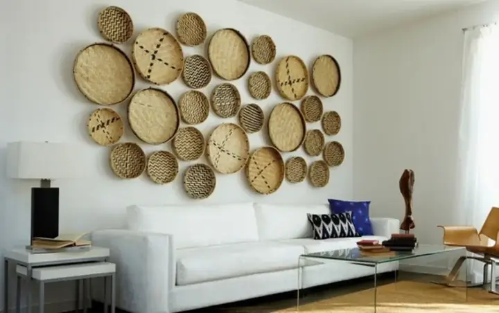 11. Trang Trí Phòng Khách Bằng Mẹt Tre