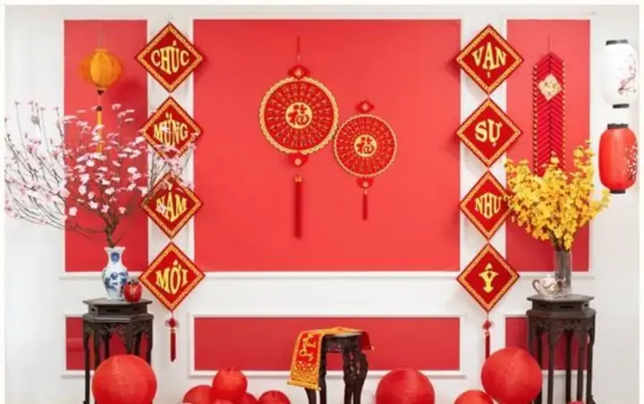 10. Dây Câu Chúc Tết Dán Trên Tường